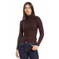 thumbnail image 1 of Blusa tejida de cuello alto /Juvenil, 0247 (Cafe) cafe M, 1 of 2