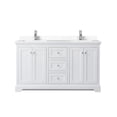 thumbnail image 3 of Wyndham Collection 60" No Mirror Wood Double Bathroom Vanity in White, 3 of 6