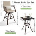 thumbnail image 4 of POTEBAN Outdoor Bar Height Set, Patio Swivel High Back Bar Stools Chairs with Bar Table for Backyard, Lawn, Balcony and Pool, 4 of 8