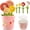 Pink, variant on Flower Measuring Spoons Set with Ceramic Pot Holder, Cute Ceramic Measuring Cups and Spoons for Dry and Liquid Ingredients, Decorative Baking Gift Set, Dishwasher Safe Kitchen Accessories
