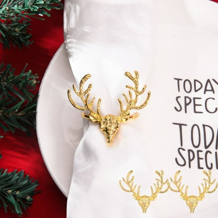 

Tepsmf Christmas Napkin Clasp Restaurant Metal Elks Napkin Ring