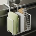 thumbnail image 5 of Bfogop Kitchen Sponge Holder Stainless Steel Holder, Kitchen Sink Caddy, Dishwashing Liquid Drainer Rack - 3 Slots Sink Organizer for Sponge Brush Soap Towel and Sink Supplies, 5 of 6