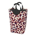 thumbnail image 1 of DouZhe 50L Rectangular Laundry Basket, Purple Leopard Print Spots Prints Waterproof Foldable Laundry Hamper with Aluminum Handles, 1 of 6