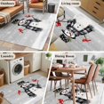 thumbnail image 5 of 3'x5' Area Rugs, Grey Snowman Christmas Indoor Outdoor Area Rug for Living Room Bedroom, Xmas Snowflake Birds Washable Bathroom Rugs Kitchen Floor Carpet Mats Home Decor Aesthetic, 5 of 8
