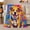 Joyful Dog, variant on Colorful Australian Shepherd Dog Pop Art, Playful Pet Portrait Pattern, Warm Flannel Blanket for Living Room and Bedroom, Dog Lovers Just Because Gift, Pet Lover Home Decor