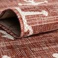 thumbnail image 6 of Unique Loom Outdoor Coastal Collection Area Rug - Ahoy (5' 3" x 8' Oval Rust Red/Ivory), 6 of 9