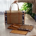 thumbnail image 4 of Ckepdyeh Productos de bambú tejidos Caja de almacenamiento portátil para acampar Cesta tejida a mano Cesta especial para picnic al aire libre Cesta tejida L, 4 of 8