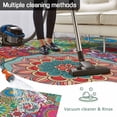 thumbnail image 5 of Colorful Ethnic Outdoor Rug 5x8 Ft - Reversible Patio Rug Outdoor Camping Rugs, National Modern Geometric Red Green Washable Indoor Outdoor Area Rugs, Non-Slip Outdoor Carpet Runner for Deck/Porch, 5 of 8