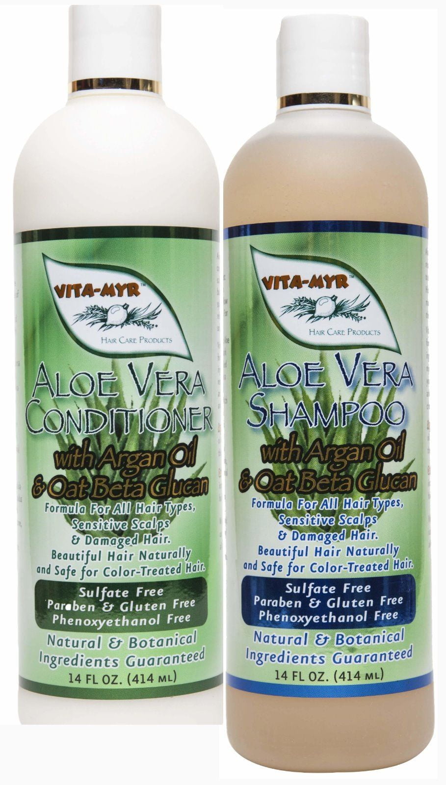 Vitamyr Moisturizing, Shine Enhancing Daily Shampoo & Conditioner with Argan Oil & Aloe vera, Full Size Set, 2 Piece