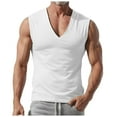 thumbnail image 2 of New Solid Color Mens Loose Vest V Neck Mens Vest Simple Casual Style, 2 of 6