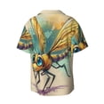 thumbnail image 4 of Goofa Cartoon Dragonfly Art Printed Men's Casual Short-sleeved Shirt,Lightweight Breathable Button-down,Summer Casual men's top,Versatile Fashion shirt-4X-Large, 4 of 7