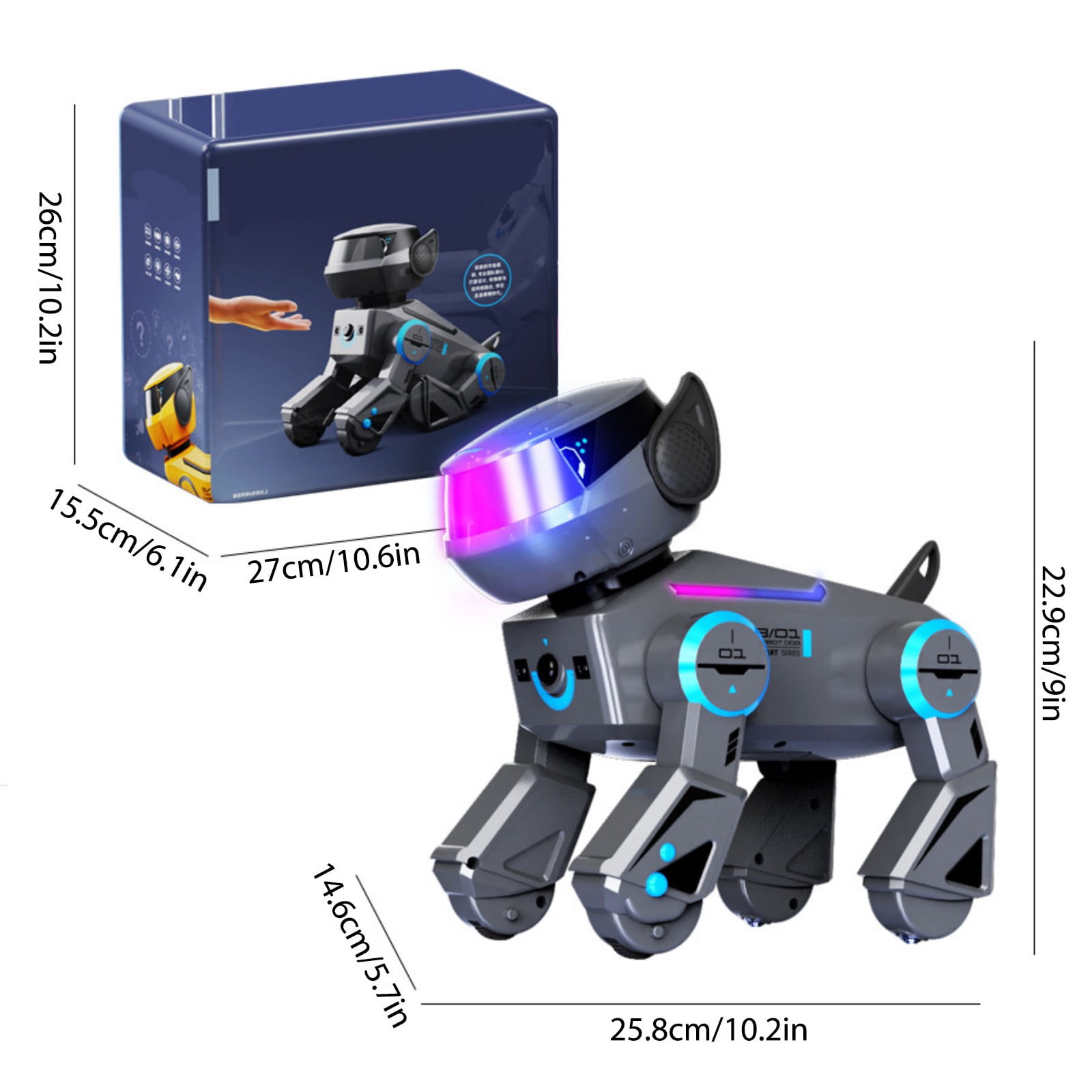BJBSJSZ Robot Dog Toys for Kids – Smart Interactive Robot Puppy with Bluetooth,Touch Sensor, Dance Tricks, LED Eyes, Gift for Kids Boys and Girls