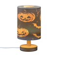 thumbnail image 2 of Halloween Decorations Pumpkins Small Lamp Printed Gifts Table Lamp USB Bedside Desk Nightstand Lamp Wood Base for Bedroom Living Room Office Desk College Dorm, 2 of 7