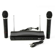 75KHz Microphone System Professional Wireless Dual Handheld 2 Microphones Receiver Pop/ Shock Noise Protection Compression