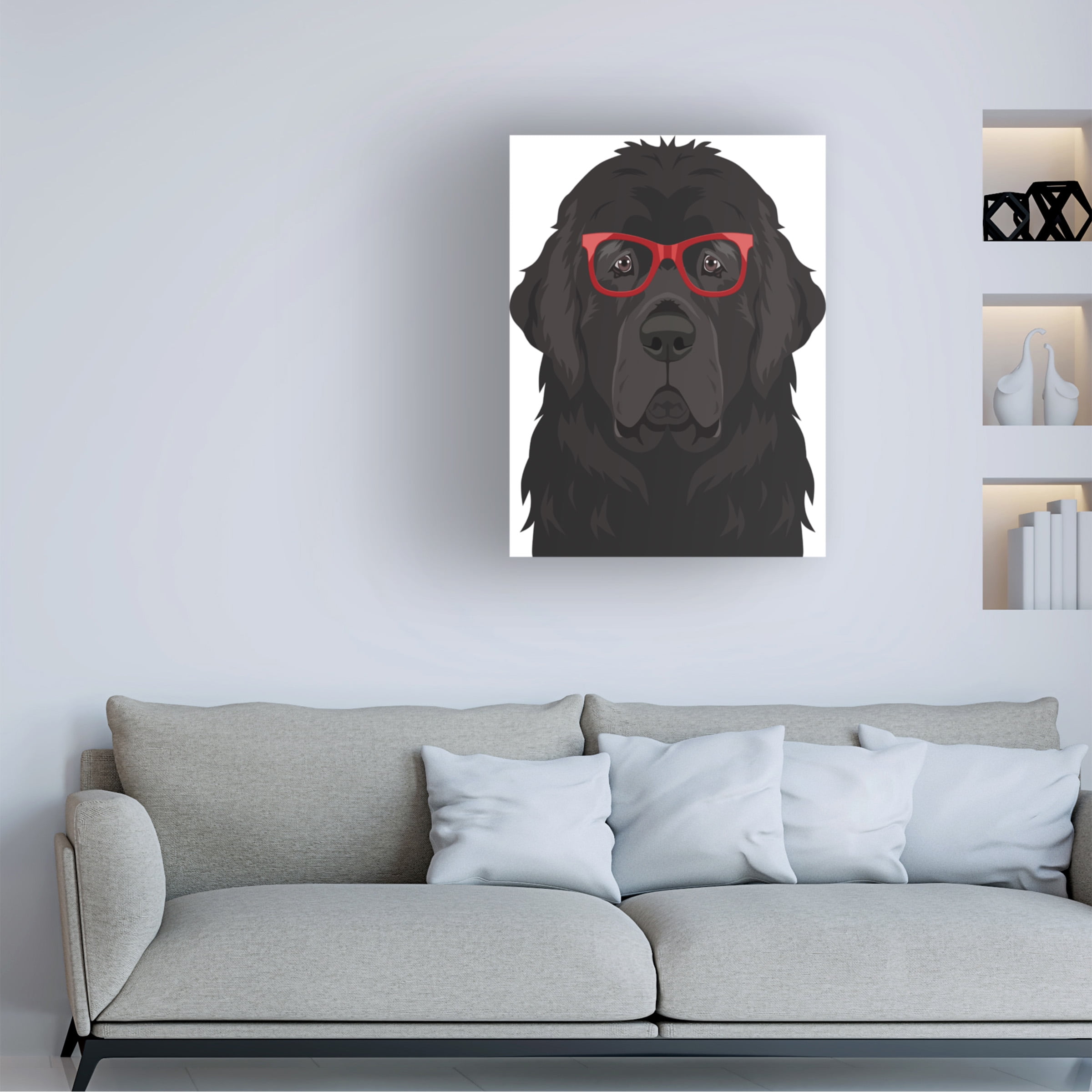 Furbaby Affiliates 'Newfoundland Wearing Hipster Glasses' Canvas Art