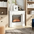 thumbnail image 2 of HOMCOM Baroque Fireplace Mantel, Fireplace Surround with Leg, White, 2 of 8