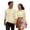 Yellow, variant on XIAONU Long Sleeve Tees For Couples Striped Pattern Tops Lightweight Casual Outing Shirts