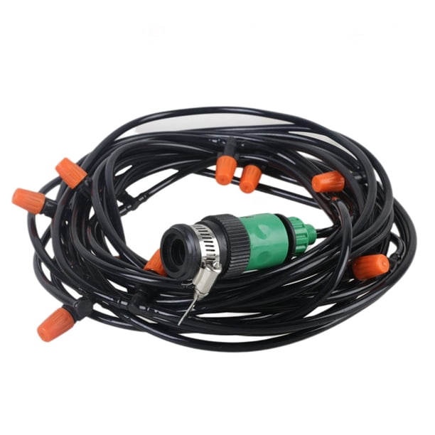 de Nebulización Automática para Jardín de 30 M, Kit de Riego con Boquillas de Niebla y Rociador Ajustable para un Riego Eficiente de las Plantas.