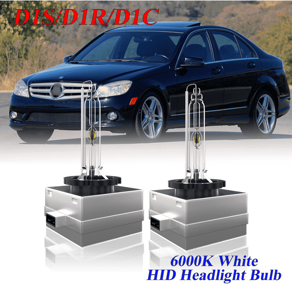 For Mercedes-Benz C300 2008 2009 2010 D1S HID Headlight High/Low Beam 6000K Crystal White Xenon Bulbs Set 2