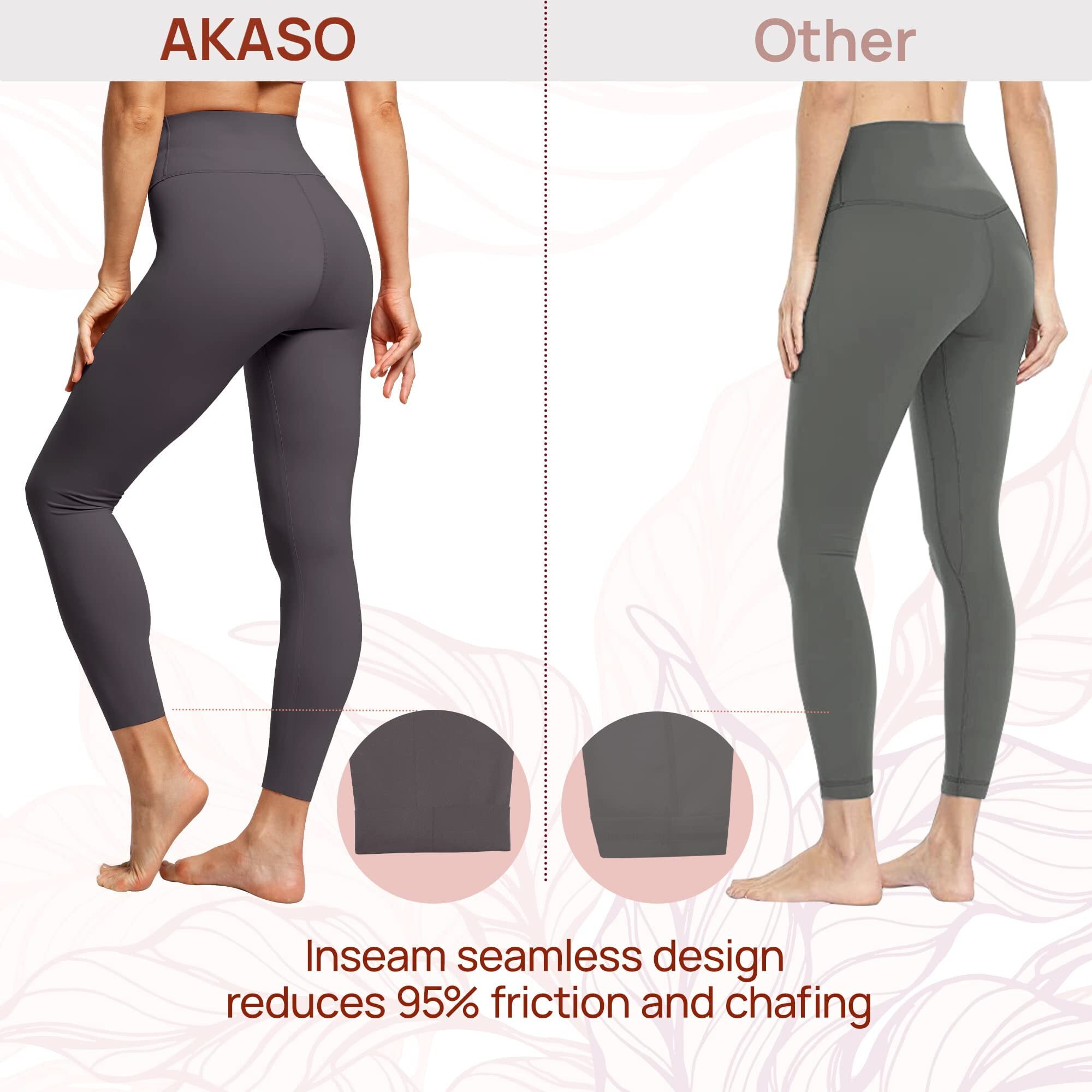 AKASO High Waisted Yoga Pants for Women - Free-Cutting, Naked Feeling –  akasooutdoors