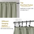 thumbnail image 4 of shiyou-Heidi Green Curtains - 45 Inch Length, 2 Panels Set for Bedroom & Living Room, Light Filtering, Rod Pocket Solid Curtains, 2 Pcs Each 40" W x 45" L, 4 of 4