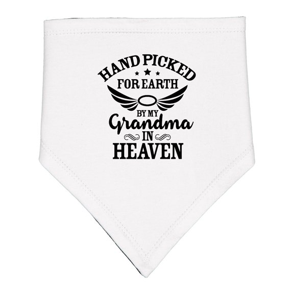 Inktastic Handpicked for Earth by My Grandma in Heaven Angel Wings Baby Bandana Bib