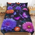 thumbnail image 4 of Dreamy Purple Butterfly Pattern (98)-1 Set Duvet Cover Bedding Set Duvet Cover Polyester Quilt Cover for Full Size, 4 of 6