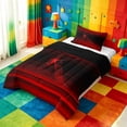 thumbnail image 2 of meiyoeat red Black Light Ombre Twin Comforter Sets,Personalized Monogram K Bedding Set,Black Reversible,2-Piece,1 Comforter and 1 Pillowcase, 2 of 7