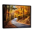 thumbnail image 2 of Designart "Scenic Route Autumn's Journey into the Forest I" Landscapes Framed Wall Art - Modern Yellow Road Hallway Framed Wall Art Decor, 2 of 6