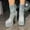#419-Silver, variant on Women's Winter High Top Platform Heels - Fashion Casual Runway Inspired Full Rhinestone Decorated Shoes with Waterproof Sole for Daily Wear