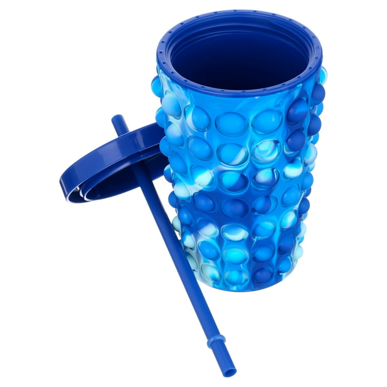 Your Zone 16 oz Pop It Water Tumbler in Blue with Silicone Bubble