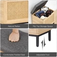 thumbnail image 5 of Folding Storage Ottoman Bench, Natural Rattan Ottoman for Entryway Storage Bench Padded Seat with Memory Foam for Bedroom End of Bed, Living Room 16inch, 5 of 9