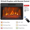 thumbnail image 6 of 58 Inch Farmhouse TV Stand with Electric Fireplace, Wood Entertainment Center, 23" 1400W Fireplace with Remote Control 3 Level Adjustable Flame Timer, 6 of 8