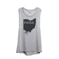 thumbnail image 1 of Thread Tank Home Roots State Ohio OH Women's Sleeveless Muscle Tank Top Sport Grey Small, 1 of 4