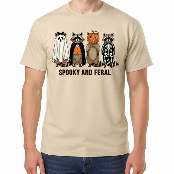Spooky And Feral Raccoon Halloween Raccoon Ghost – T-Shirt / Hoodie / Sweatshirt – Halloween Theme – Costume Parties & Fall