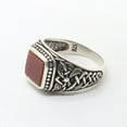 thumbnail image 3 of Silver Handmade Ring 925k Sterling Silver Red Square Shape Carnelian GemStone Ring Men's Ring with Round Stones Outstanding Gift KCR023, 3 of 7