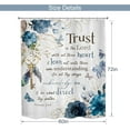 thumbnail image 3 of Christian Shower Curtain 60Wx72H Bible Verse Rustic Farmhouse Teal Flower Bathroom Curtain Scriptures Floral Bath Curtain Fabric Inspirational Quote Motivational Bathroom Decor with 12 Hooks, 3 of 14