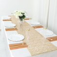 thumbnail image 3 of Balsa Circle 6 feet Gold Reversible Metallic Woven Vinyl Plastic Table Runner Party Events Catering Decorations, 3 of 8