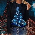 thumbnail image 2 of BLVB Merry Christmas Shirt for Women Crewneck Christmas Tree Graphic Sweatshirt Casual Vacation Long Sleeve Tees Tops, 2 of 5