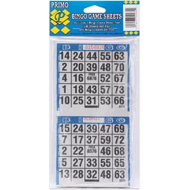 415836 Bingo Game Sheets 4 in. x 8 in. 125Pkg250 Games
