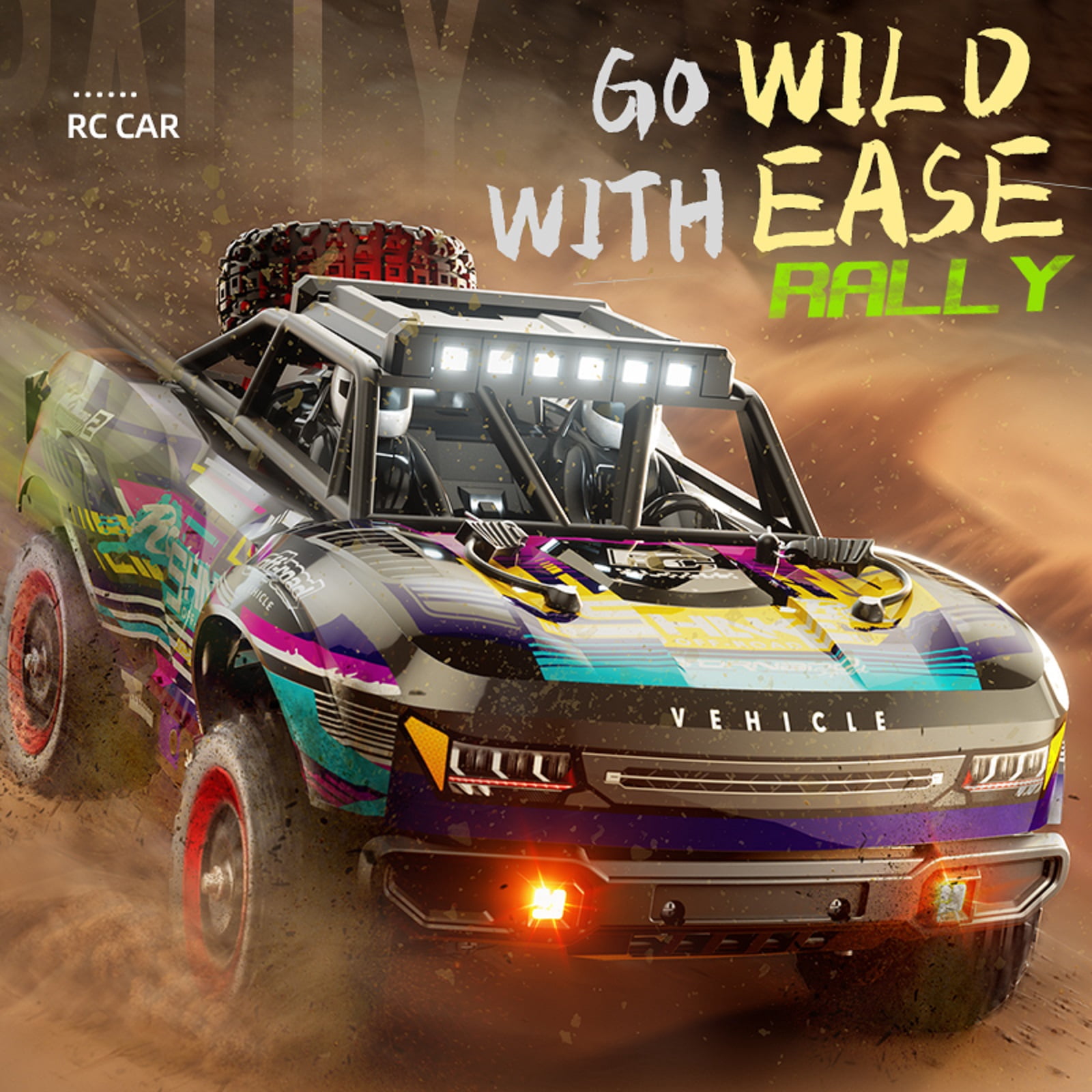 RC Car 1:18 Scale 4WD High Speed 60km/h Remote Control Truck, Upgraded 2840 Brushless Motor, 2.4GHz Off-Road Monster Truck with 2 Batteries