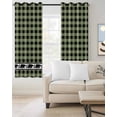 thumbnail image 2 of Sage Green Black Blackout Curtains 54 Inches Long for Bedroom, Farmhouse Vintage Bear Buffalo Plaid Thermal Insulated Room Darkening Black Out Window Curtain Panels Grommet Drapes for Living Room, 2 of 8