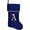Dark Blue, variant on 18 Inches Initial Monogram Christmas Stocking, Personalized Large Embroidered Letter Velvet Christmas Stocking with Gold Trim Decoration for Family Christmas Holiday Party Decor 1Pcs