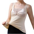 thumbnail image 2 of Thermal Tank Top for Women Fleece Lined Thermal Shirts Sleeveless Tops Camisole Warm Base Layer Vest Cold Weather Beige XXL, 2 of 7