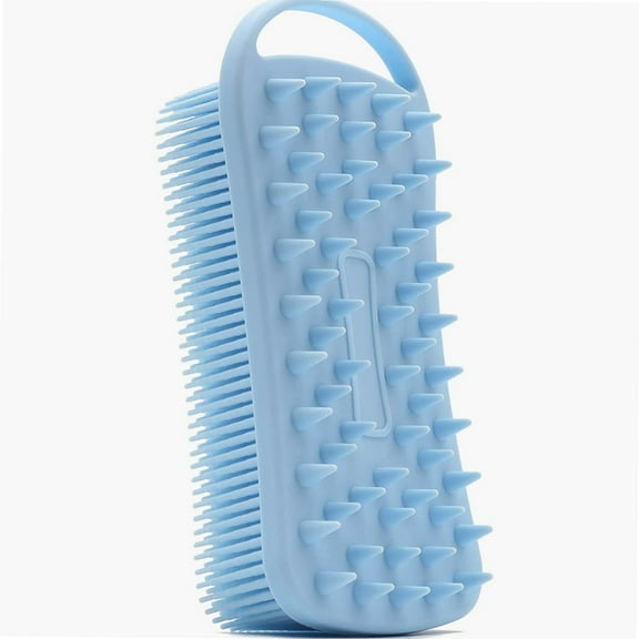 Silicone Body Scrubber, 2 in 1 Shower Scrubber for Body, Soft Silicone Loofah for Sensitive Skin, Scalp Massager Shampoo Brush, Double-Sided Body Brush, Lathers Well, Gentle Exfoliating