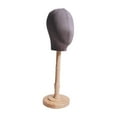 thumbnail image 3 of Gazechimp Mannequin Head Versatile Wooden Stand Display Head for Headdress Cap gray tall, 3 of 8