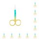 thumbnail image 1 of Jumpingount Tijeras para cejas, tijera para el pelo de la nariz Simple para el hogar, accesorio de recorte, herramienta de belleza práctica para verde dorado 10Conjunto, 1 of 6