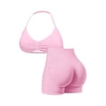 thumbnail image 6 of Women's Workout Sets 2 Piece Yoga Outfit High Waisted Biker Shorts Leggings Sports Bra Gym Fitness Clothes Tracksuit, Red, XS, 6 of 10