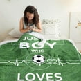 thumbnail image 3 of Football Blanket Gifts for Boys Girls Football Lovers, Green Football Throw Blanket Super Soft Travel Bed Sofa Blankets for Sport Fans Kids Adults Player Coach, 50 × 60 inch, 3 of 5