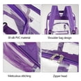 thumbnail image 3 of POINTERTECK 17” Clear Backpack Water Resistant Transparent Backpack Heavy Duty See Through Backpack Large Capacity Bookbag School Bag with Adjustable Straps for School Work College(Purple, 3 of 7
